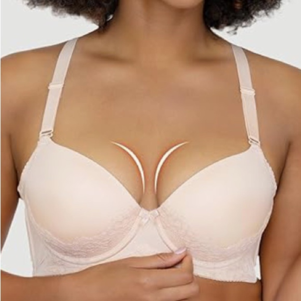 FINALLYBRA tan Push Up Support Side Smoothing Underwire Convertible TShirt Bra